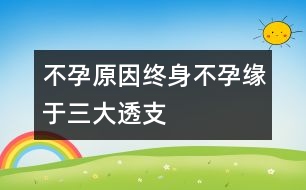 不孕原因：终身不孕缘于三大透支
