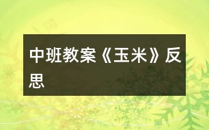 中班教案《玉米》反思