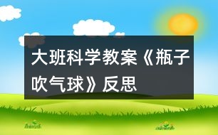 大班科学教案《瓶子吹气球》反思