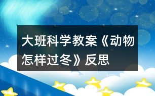 大班科学教案《动物怎样过冬》反思