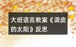 大班语言教案《调皮的太阳》反思