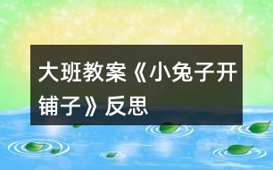 大班教案《小兔子开铺子》反思