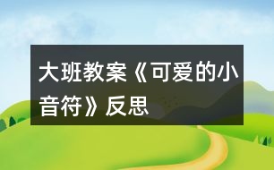 大班教案《可爱的小音符》反思