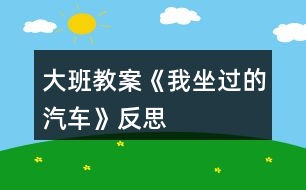 大班教案《我坐过的汽车》反思
