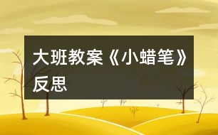 大班教案《小蜡笔》反思